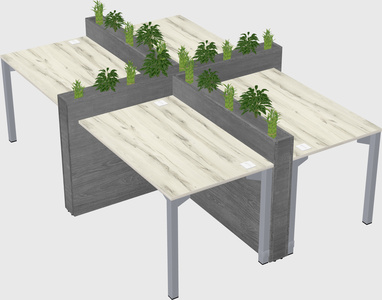 Rectangular shared desk