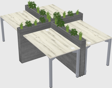 Rectangular shared desk