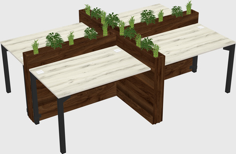 Rectangular shared desk