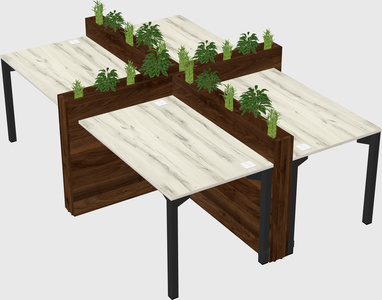 Rectangular shared desk