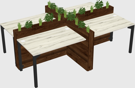 Rectangular shared desk