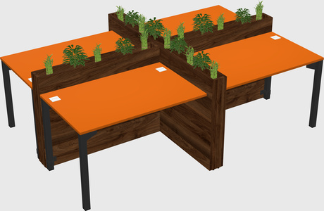 Rectangular shared desk