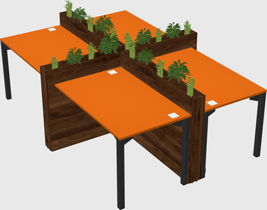 Rectangular shared desk