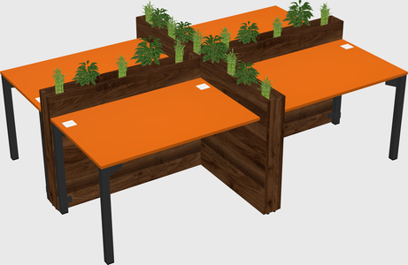 Rectangular shared desk