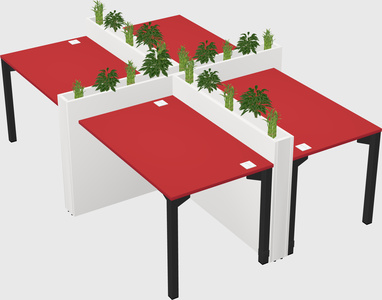 Rectangular shared desk