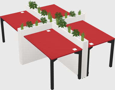 Rectangular shared desk