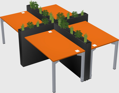 Rectangular shared desk