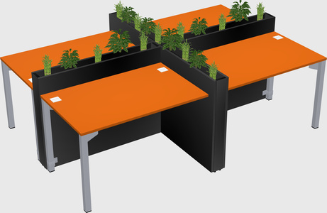 Rectangular shared desk