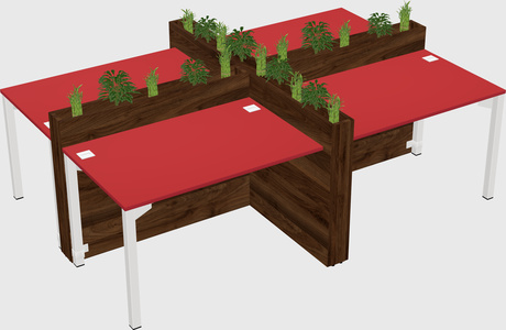 Rectangular shared desk
