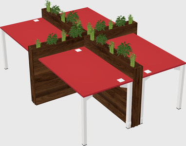 Rectangular shared desk