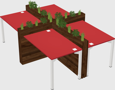 Rectangular shared desk
