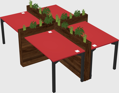 Rectangular shared desk