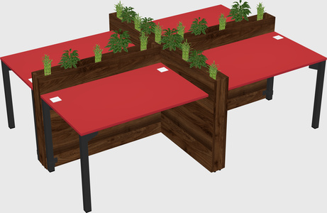 Rectangular shared desk