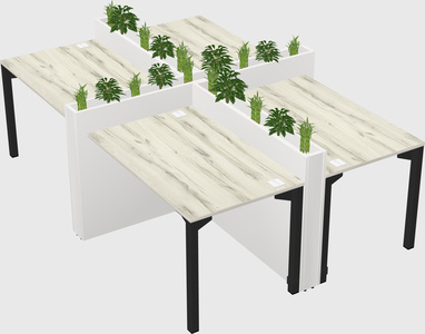 Rectangular shared desk