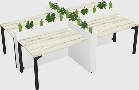 Rectangular shared desk