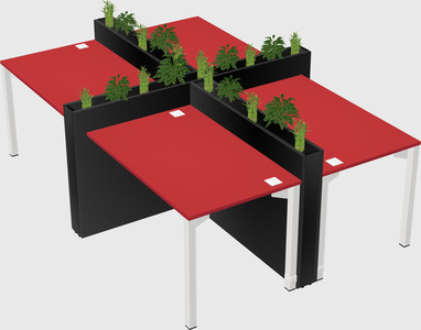 Rectangular shared desk