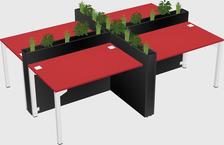 Rectangular shared desk
