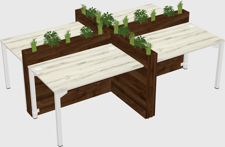 Rectangular shared desk