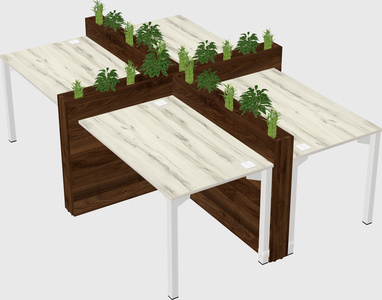 Rectangular shared desk