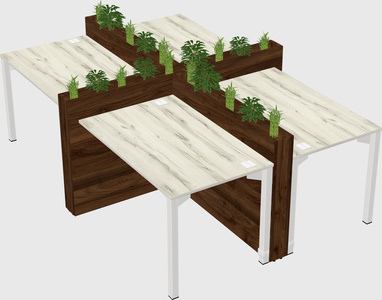 Rectangular shared desk