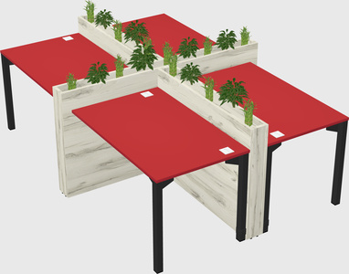 Rectangular shared desk