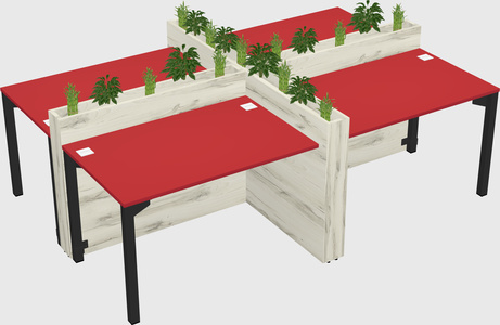 Rectangular shared desk