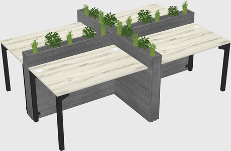 Rectangular shared desk