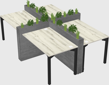 Rectangular shared desk