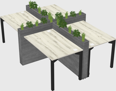 Rectangular shared desk
