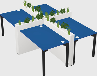 Rectangular shared desk