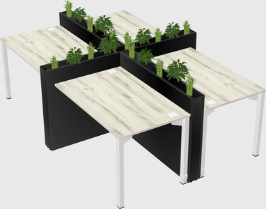 Rectangular shared desk