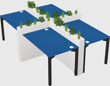 Rectangular shared desk