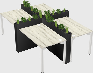Rectangular shared desk