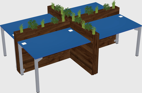 Rectangular shared desk