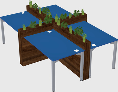 Rectangular shared desk