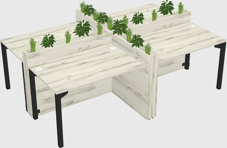 Rectangular shared desk