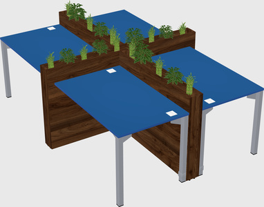 Rectangular shared desk