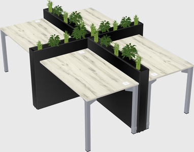 Rectangular shared desk