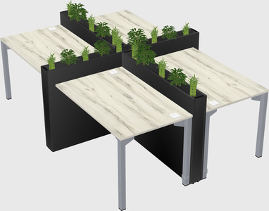 Rectangular shared desk