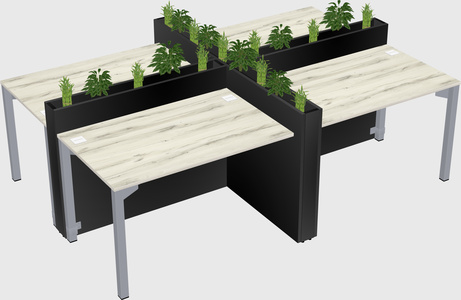 Rectangular shared desk