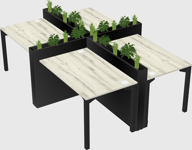 Rectangular shared desk