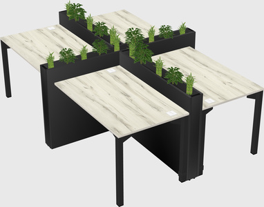 Rectangular shared desk