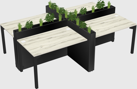 Rectangular shared desk