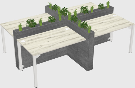 Rectangular shared desk