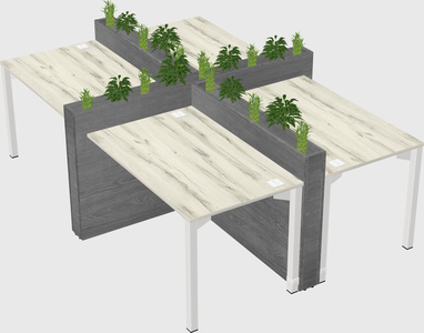 Rectangular shared desk