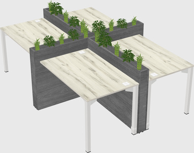 Rectangular shared desk