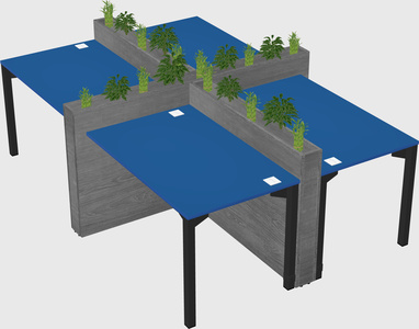 Rectangular shared desk