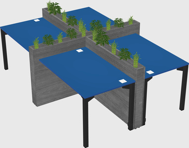 Rectangular shared desk
