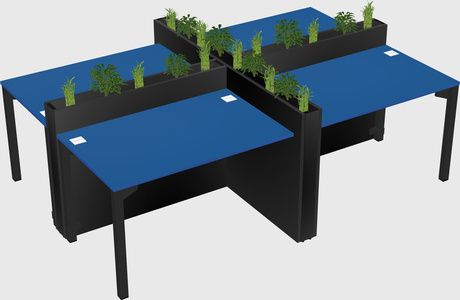 Rectangular shared desk