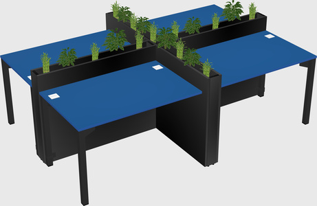 Rectangular shared desk